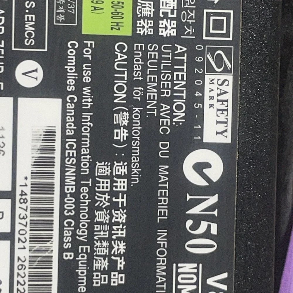 Genuine Sony Laptop Charger V85 AC Adapter 19.5v‎ ~ VGP-AC19V37